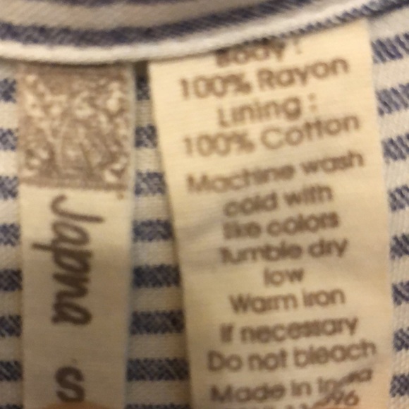 Ladies Japna Dress, Small, Blue and White Pin Striped - Picture 2 of 4